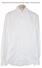 SUITSUPPLY Men's Formal Shirt 39L/15 1/2L White Extra Slim Pure Cotton Twill Cut