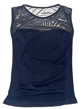 Soho Girl Dance Top Sheer and Stretch Sweetheart Bodice Black New Women One Size