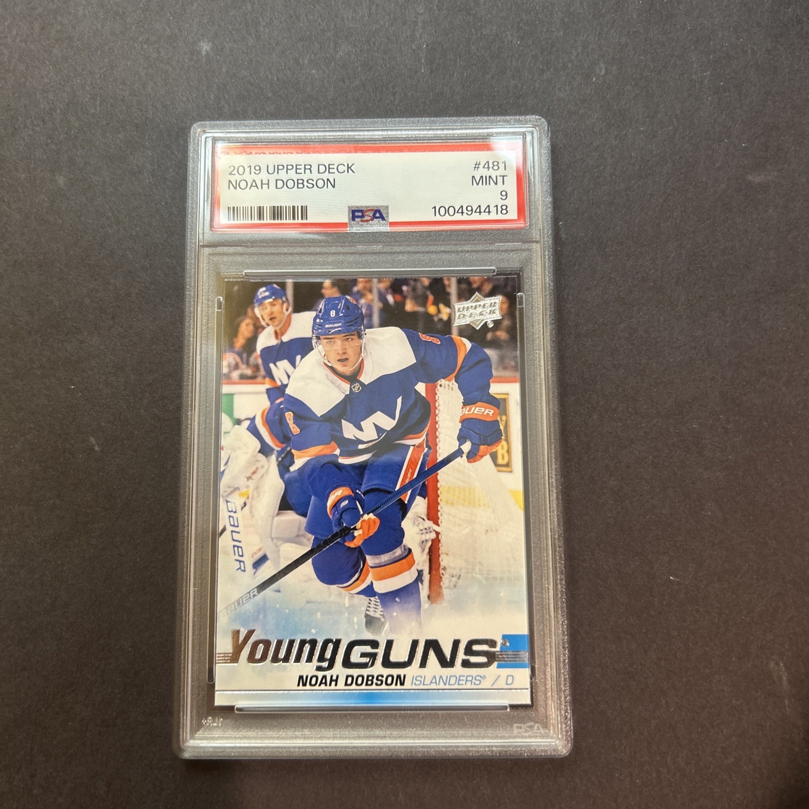2019-20 Upper Deck - Young Guns Noah Dobson #481 (RC) PSA 9