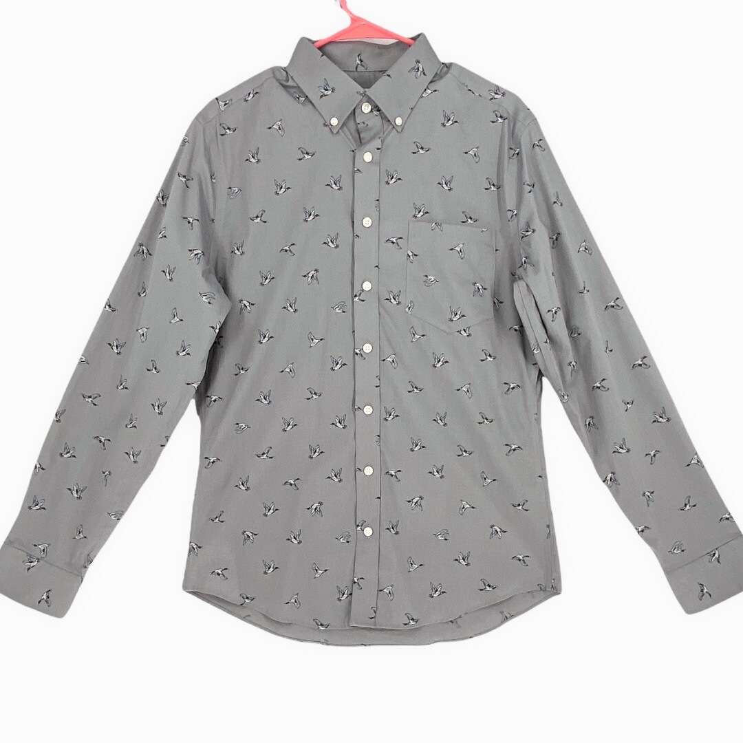 duck dress shirt Mens Button Down Shirts - Black Rubber Duck (Stretch)