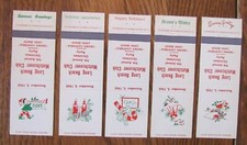 LONG BEACH COMPLETE 1965 CHRISTMAS SET OF 5 MATCHBOOK MATCHCOVERS -E20