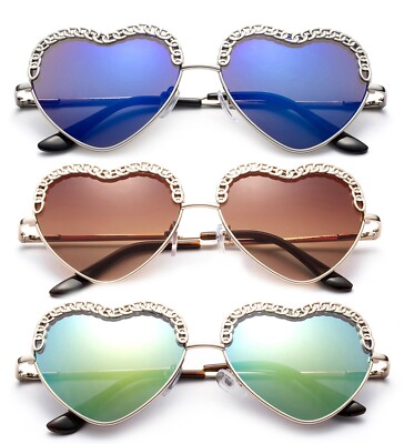 3 Packs Heart Shape Metal Frame Spring Hinge Temple Fashion 