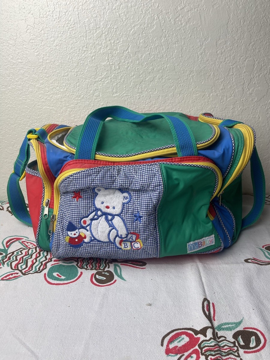 Vintage Diaper Bag McBaby's Teddy Bear Color Block 90's