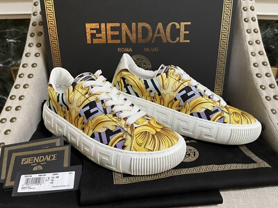 NIB Fendi X Versace Fendace Collaboration Gold Baroque Grecca