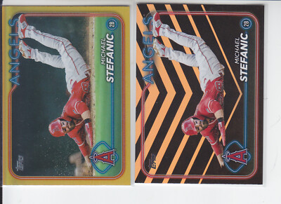 2 - 2024 Topps Update MICHAEL STEFANIC Gold Foil + Halloween Angels US219