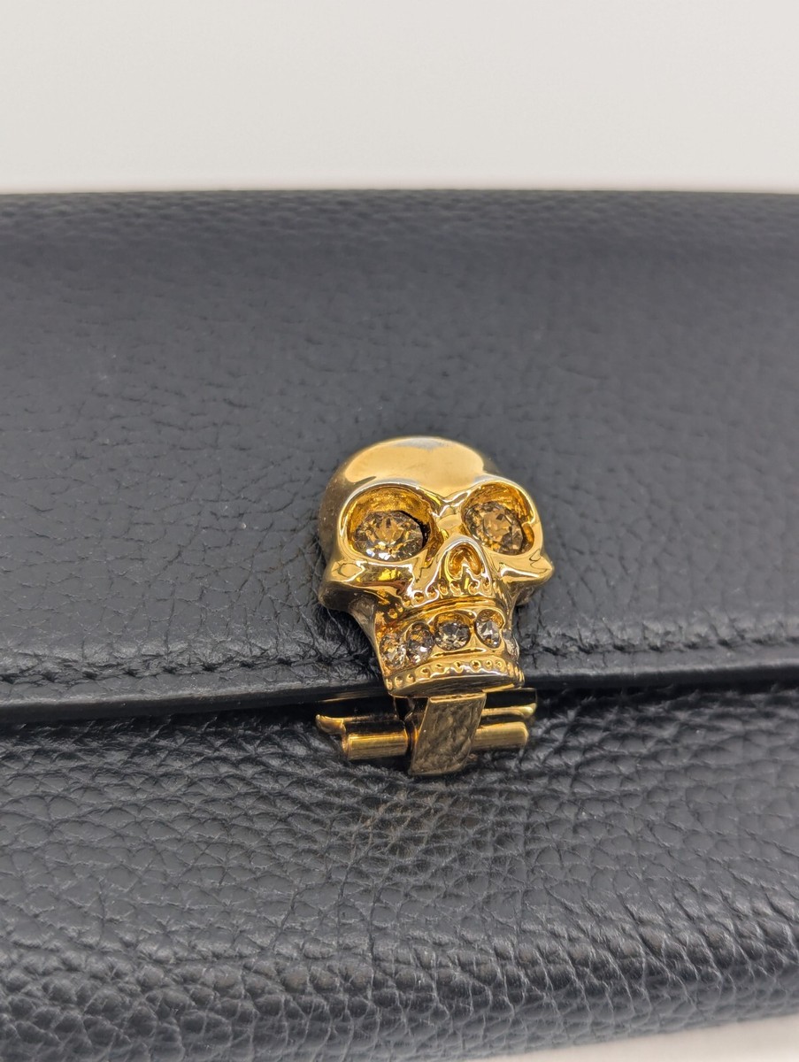 Authentic Alexander McQueen Skull Pebbled Leather Wallet | eBay