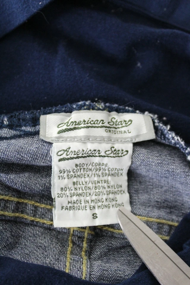 AMERICAN STAR Small Maternity Jeans Capri Length Blue Medium Wash Denim - Image 2 of 3