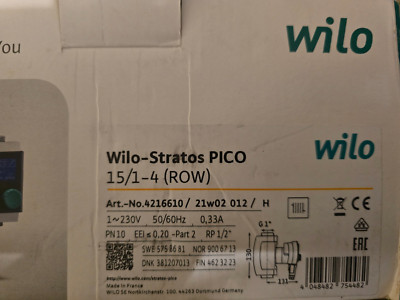 Wilo Stratos PICO 15/1-4 Heating Pump (4216610) NEW FREE SHIPPING