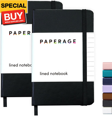 Lined Pocket Journal Notebook, 2 Pack, (Black), 160 Pages, Small Notebook, 3.6 i