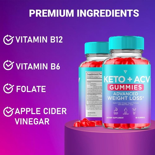 Apple Cider Vinegar Keto ACV Gummy for Weight Loss, Detox & Cleanse, 60 Gummies - Picture 5 of 6