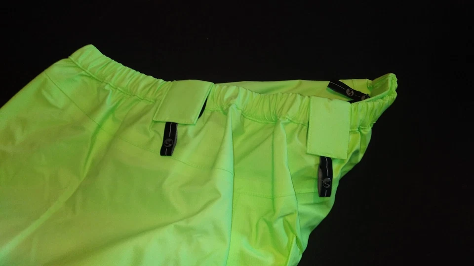 Pantalones visibles Showers Pass Club para mujer verde amarillo reflectantes impermeables talla XL Foto 2 de 4