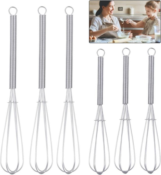 Schneebesen Set Klein RüHrbesen Ballonschneebesen Mini Quirl Edelstahl 13Cm 18Cm-image