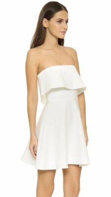 $365 Elizabeth and James Ivory Tiered Melinda Fit & Flare Dress 2 NWT E351