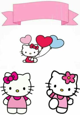 Hello Kitty Essbar Fabel Mädchen Katzen Tortenaufleger Torte Geburstag + TEXT
