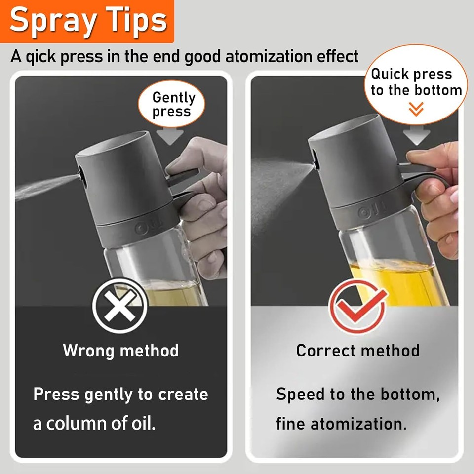 Olive Oil Spray Bottle 250ml Cooking Mister Sprayer BBQ Air Fryer