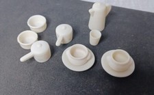 Ivory Porcelain Dollhouse Kitchenware Set 1:12 Scale Miniature Tea Coffee Lot