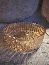 Vintage Marigold Luster Carnival Glass Covered Dish Iridescent