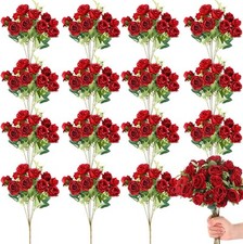 16 Bunches 12 in Artificial Mini Rose Bouquet 160 Heads Bridal Flower Bouquet...