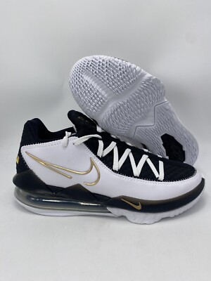 NIKE LEBRON XVII LOW EP WHITE-METALLIC GOLD-BLACK SHOES [CD5006-101] SIZE 9