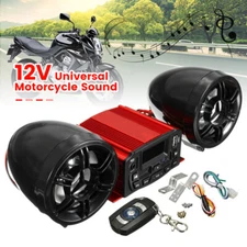 Motorcycle Audio Speakers Kit Bluetooth ATV 4 Wheeler Stereo AUX System FM Radio