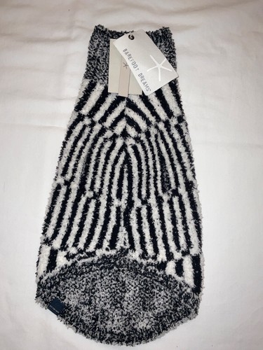 Barefoot Dreams Dog Sweater Abstract Check Cozy Chic Black/White S - Picture 5 of 7