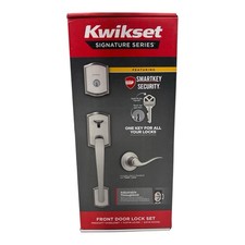 Kwikset Prescott Handleset + Tustin Lever + Deadbolt Satin Nickel 98180-082 New