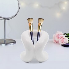 Creamy White Ceramic Holder Stand Modern Toothbrush Holder Makeup Brush Holder