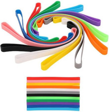 12 Pcs 5.5 Inches Silicone Rubber Bands Assorted Color Elastic Wrapping Bands...