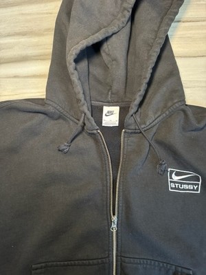 Stussy x Nike Stone Washed Fleece Zip Hoodie, Black, Size XL