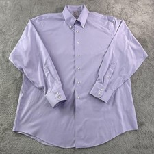 Brooks Brothers Shirt Mens 17 36/37 Lavender Madison Fit Non Iron Stretch Supima