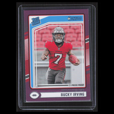 Bucky Irving Rookie #301 2024 Donruss Press Proof Rated Rookie Buccaneers Card