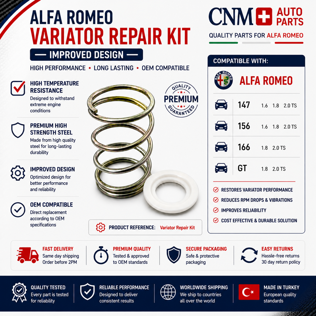 Alfa Romeo 147 156 GT Twin Spark Variator Repair Kit Fix Cold