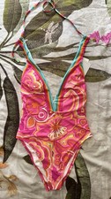 Trina Turk Womens   Deep V-Neck One Piece Swimsuit Size 4 NWT