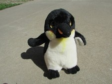 TY 8" Beanie Boo 2011 Black White Penguin Stuffed Animal Toy Yellow Eyes Clean