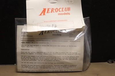 Aeroclub  !/72  Hawker Hunter F-6  Vacuform /Conversion Plastic 1/172 scale
