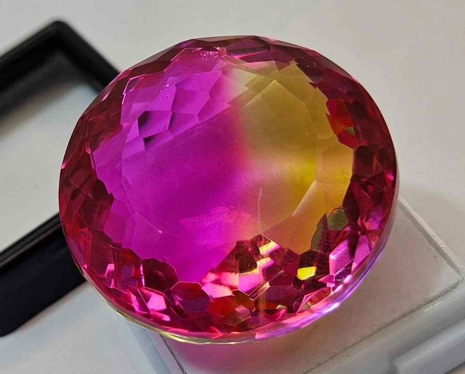 Bi-Color Tourmaline Round Cut 81-83 Ct Natural Loose For Pendant Making Gemstone - Image 4 of 4
