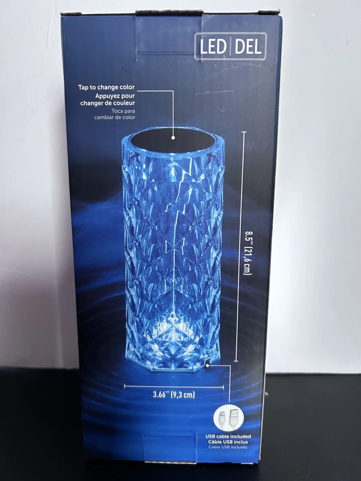 Crystal Lamp LED Color Changing With One Tap- Remote Included 8.5”x3.66” - Image 4 of 4