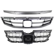 Grille Assembly Kit For 11-12 Honda Accord Painted Gray Shell and Plastic Grille