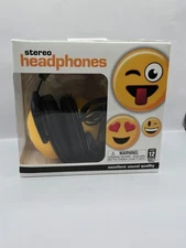 Emoticon Stereo Headphones -  tongue out face - Padded Over the Ears