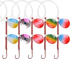 FUSIGO Walleye Spinner Rig Kit Crawler Harness 44", 5 Colors Mixed Kit-5 Pack 