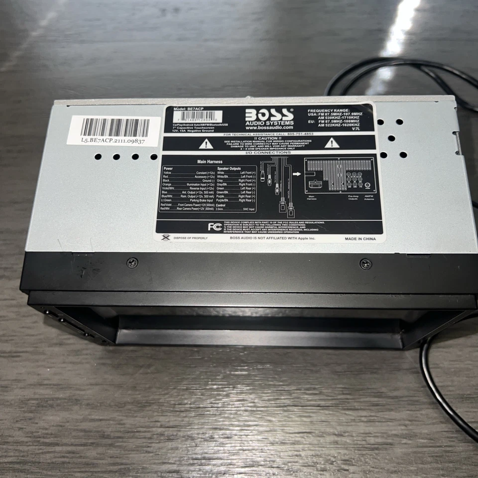 BOSS BE7ACP Apple CarPlay Android Auto Double Din Bluetooth Receiver -For Parts - Image 2 of 4