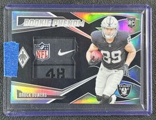 BROCK BOWERS 2024 PANINI PHOENIX ROOKIE PHENOM NIKE LAUNDRY TAG PATCH 2/2 RC