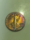 1942 walking liberty half dollar Rainbow Toned