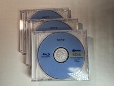 Sony Recordable BD-R Blu-Ray Disc 25GB 6X New Jewel Case 3-Pack