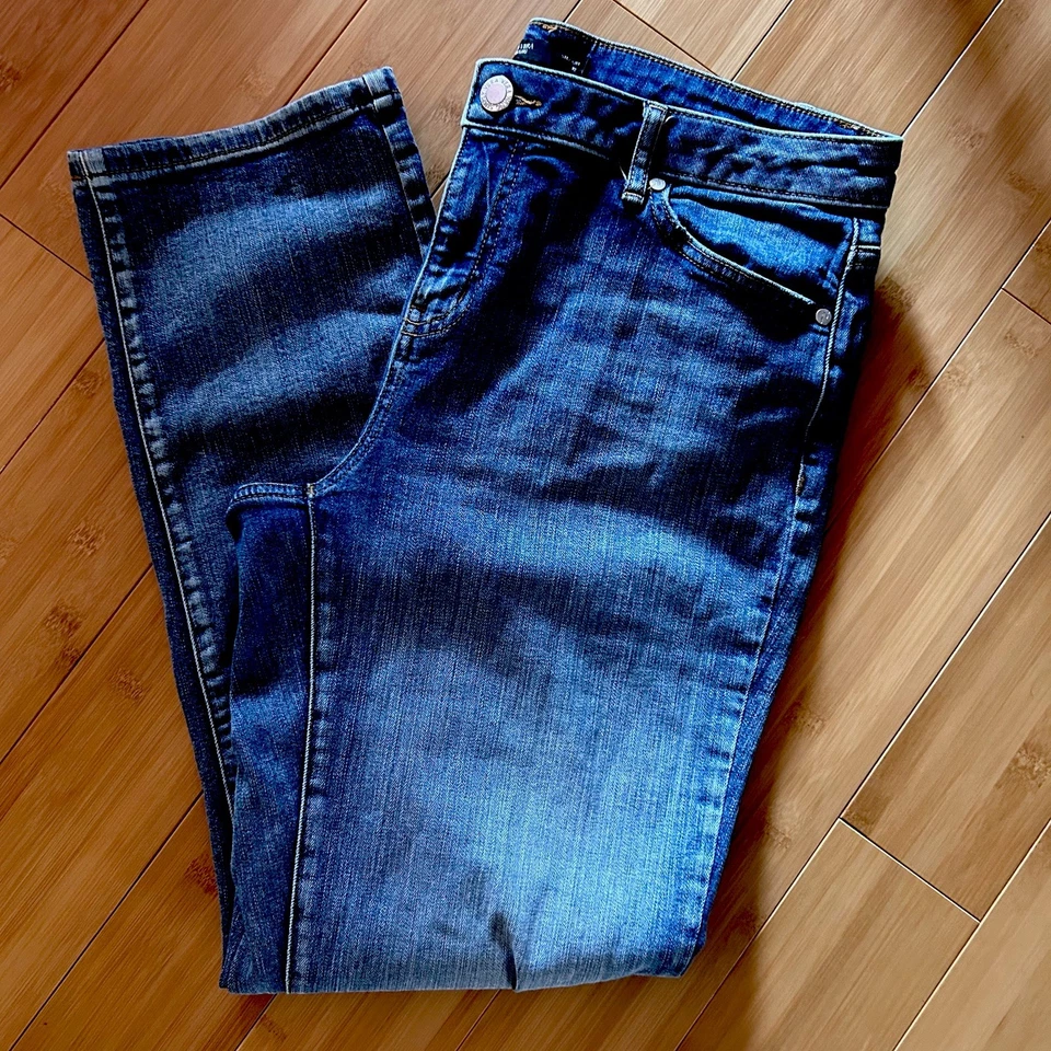 Pantalones de mezclilla elásticos de pierna recta para mujer Simply Vera Wang talla 10 azules Foto 2 de 4