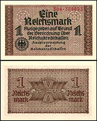 Germany 1 Reichsmark, 1940-1945 ND, P-R136a, UNC | eBay