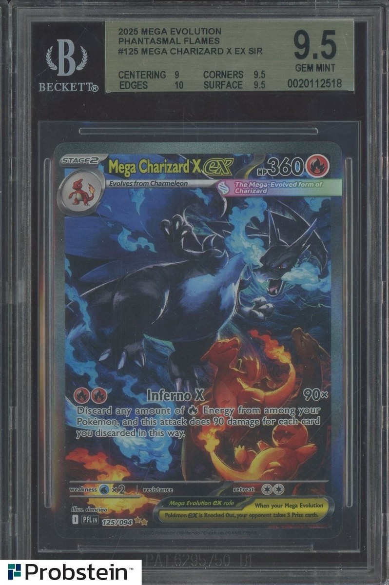 2025 POKEMON PFL EN-PHANTASMAL FLAMES #125 MEGA CHARIZARD X EX BGS