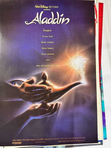 🎬 ALADDIN~1992🎬Original 27x40 DS One-Sheet Poster🎞DISNEY, Robin Williams