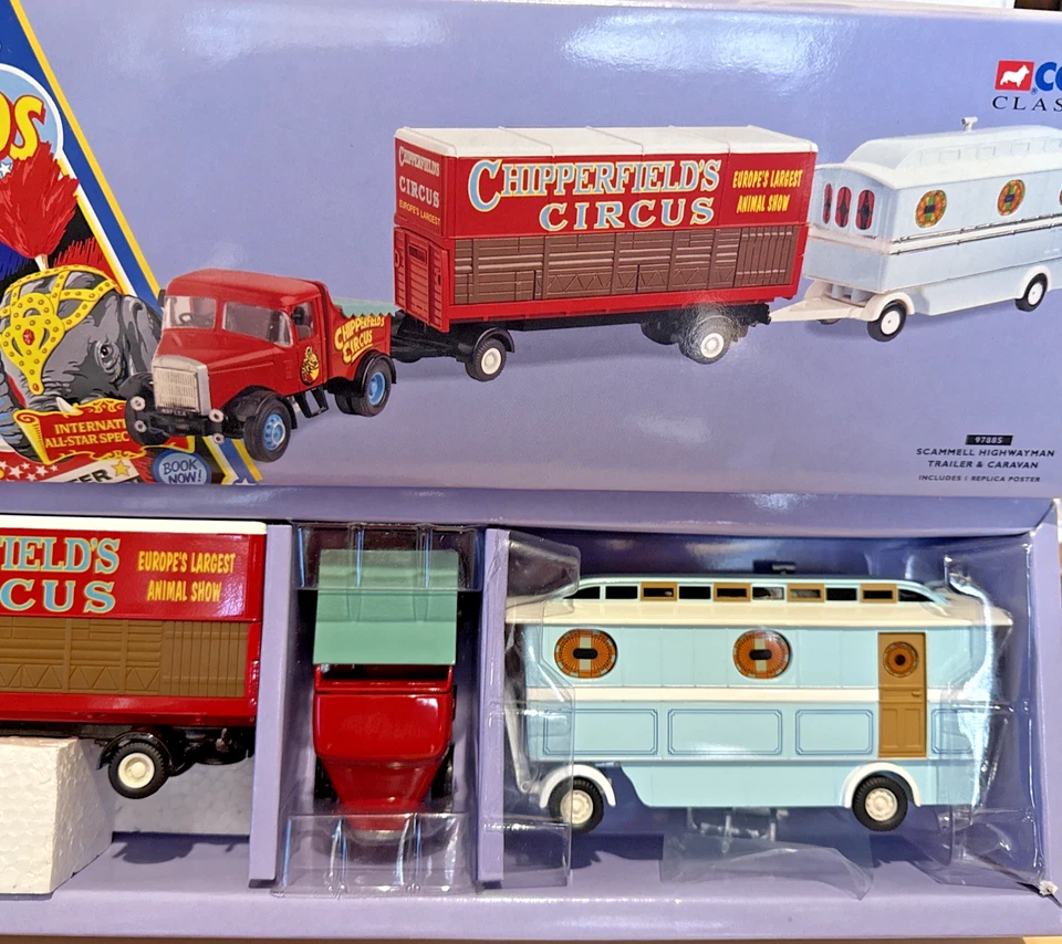 CORGI CLASSICS #97885 CHIPPERFIELDS CIRCUS SCAMMELL HIGHWAYMAN TRAILER & CARAVAN - Image 3 of 4