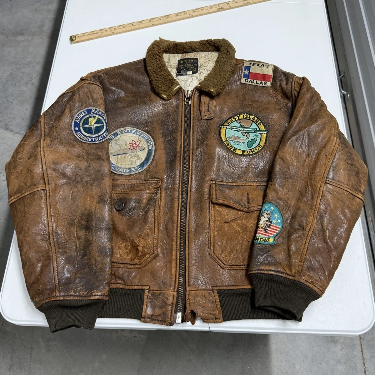 Avirex Leather Flight Jacket In Vintage Outerwear Coats & Jackets